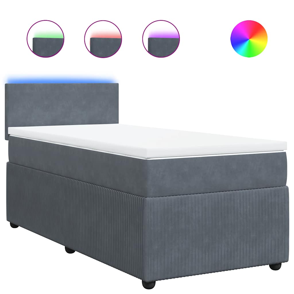 Boxspringbett Mit Matratze Samt Dunkelgrau