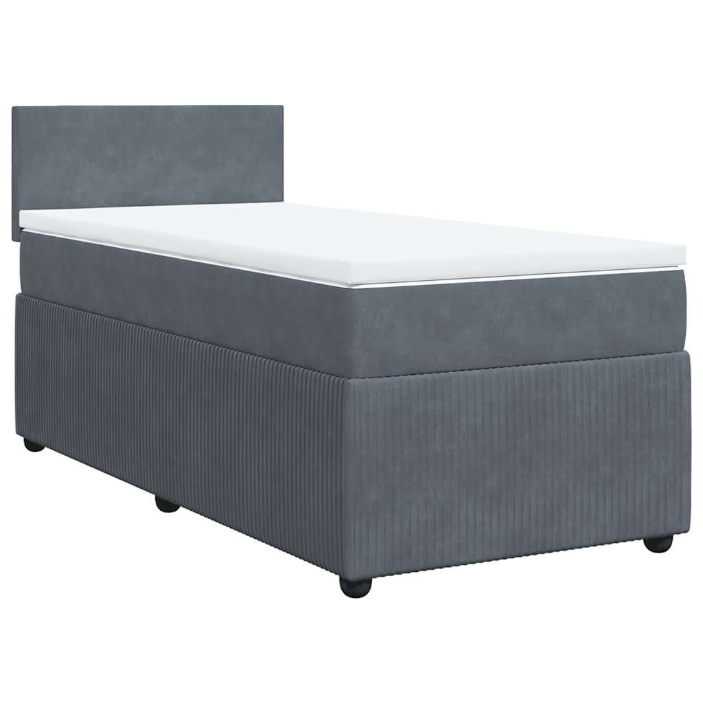 Boxspringbett Mit Matratze Samt Dunkelgrau