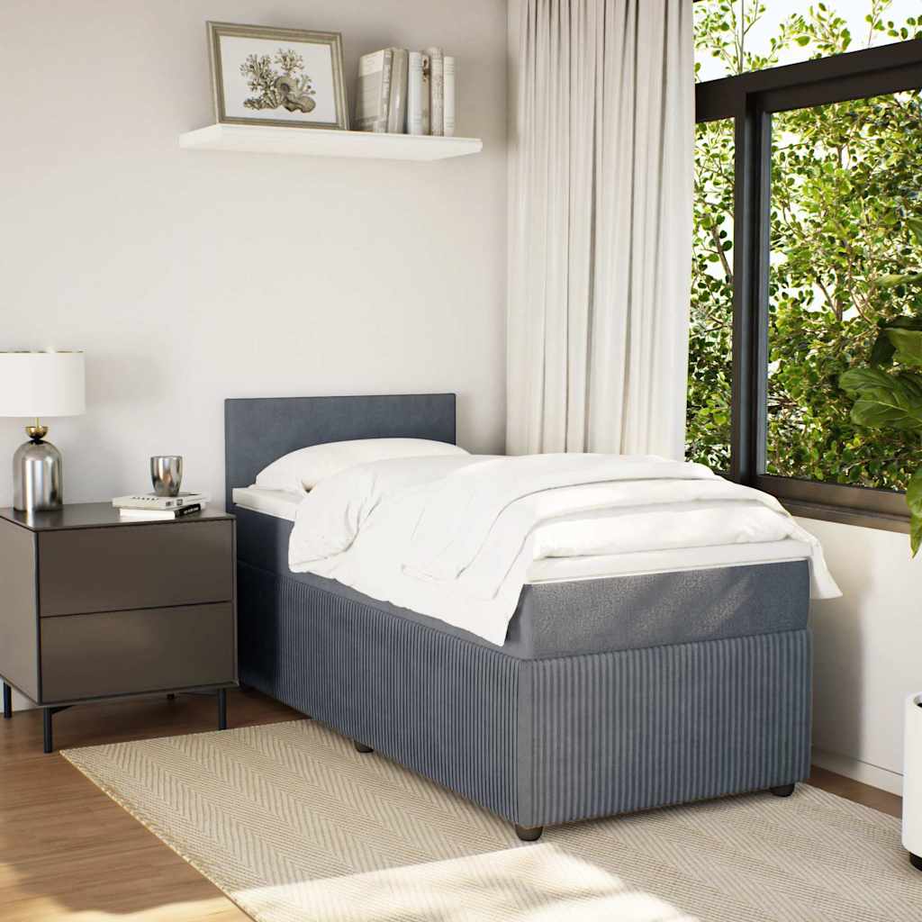 Boxspringbett Mit Matratze Samt Dunkelgrau