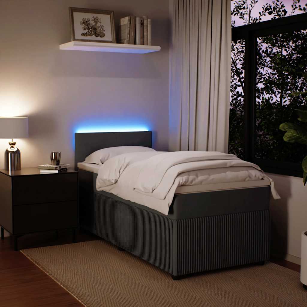 Boxspringbett Mit Matratze Samt Dunkelgrau