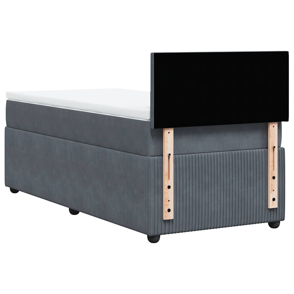 Boxspringbett Mit Matratze Samt Dunkelgrau