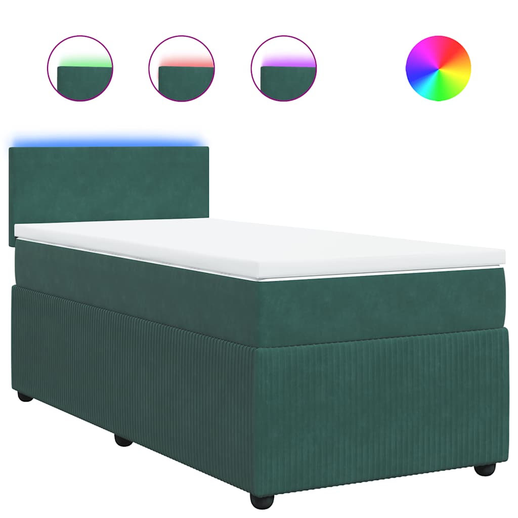 Boxspringbett Mit Matratze Samt Dunkelgrün