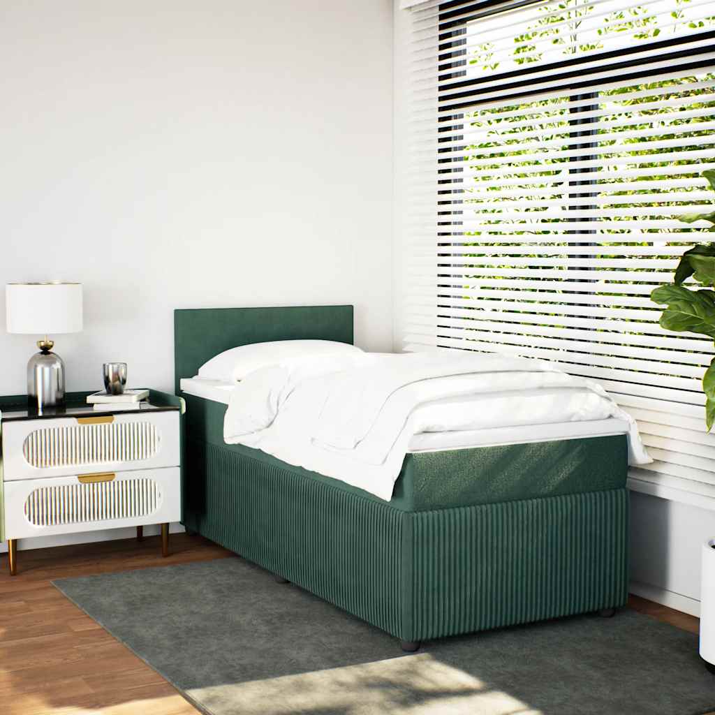 Boxspringbett Mit Matratze Samt Dunkelgrün