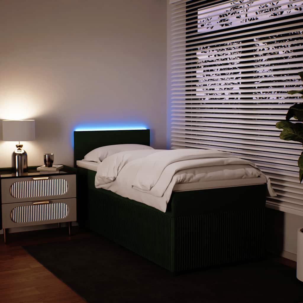 Boxspringbett Mit Matratze Samt Dunkelgrün