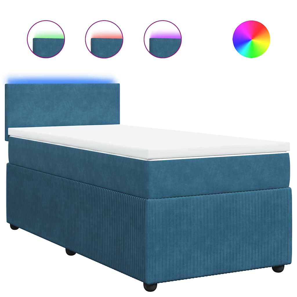 Boxspringbett Mit Matratze Samt Blau