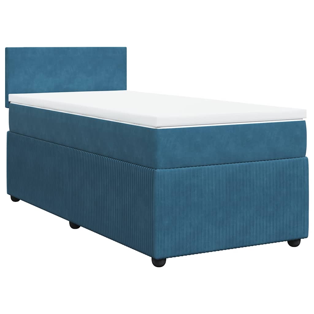 Boxspringbett Mit Matratze Samt Blau