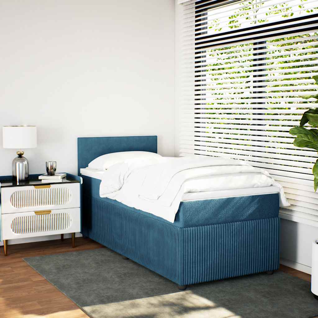 Boxspringbett Mit Matratze Samt Blau