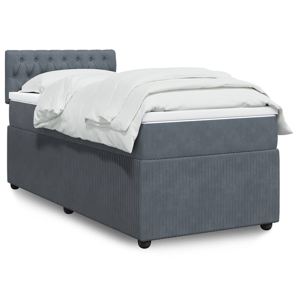 Boxspringbett Mit Matratze Samt Dunkelgrau