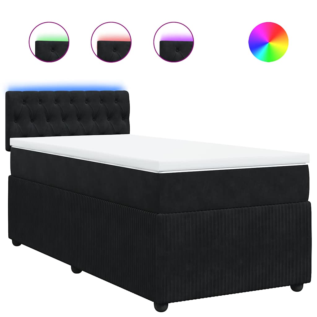 Boxspringbett Mit Matratze Samt Schwarz
