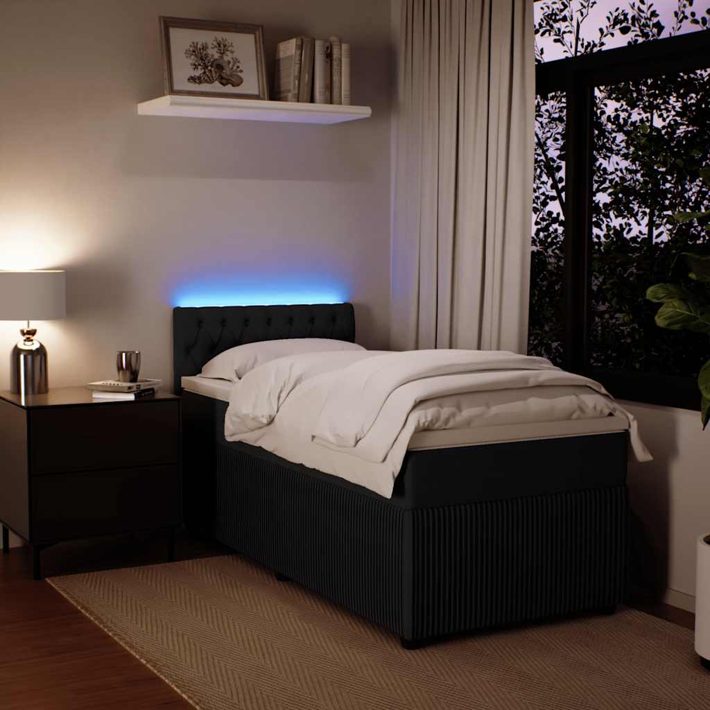 Boxspringbett Mit Matratze Samt Schwarz