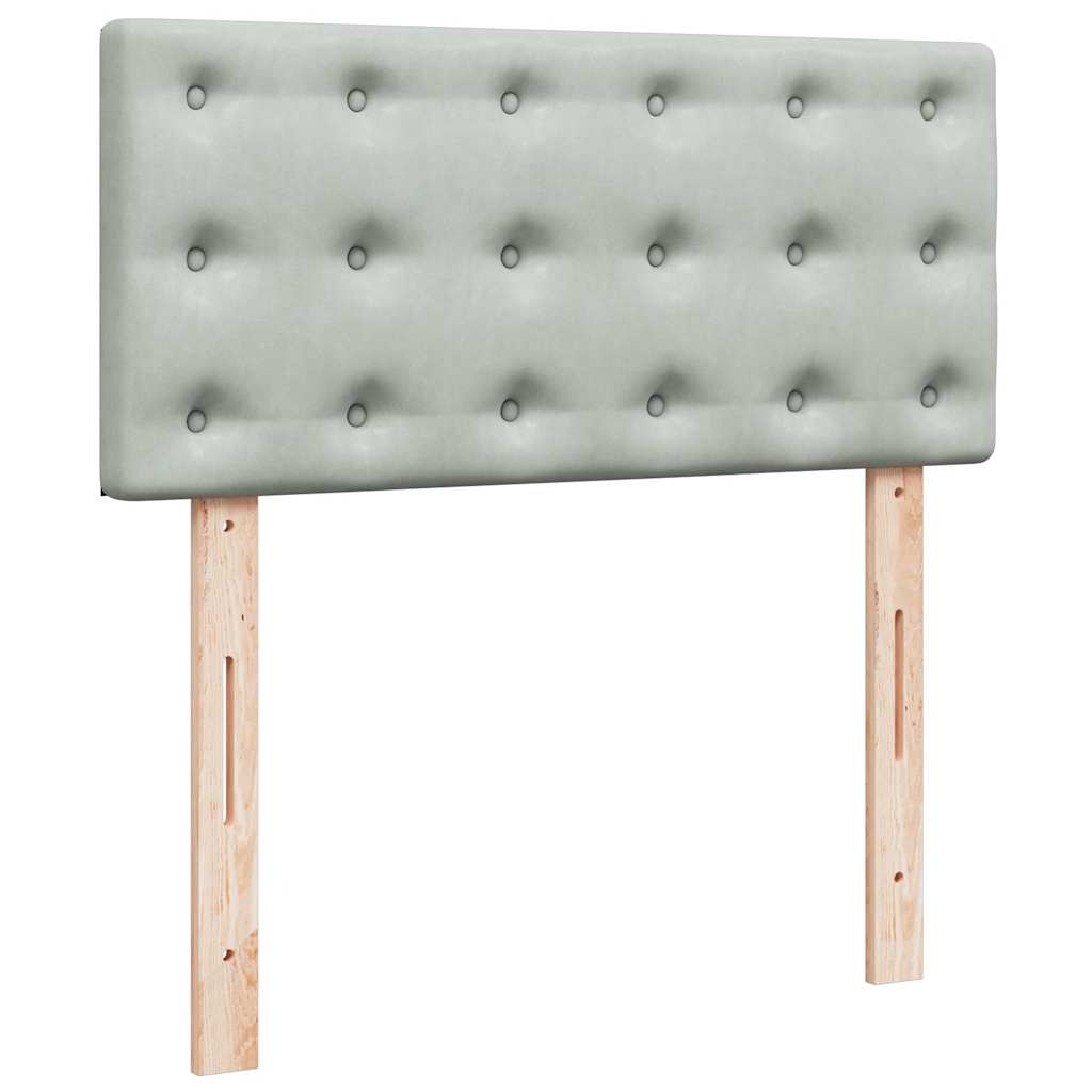 Boxspringbett Mit Matratze Samt Hellgrau