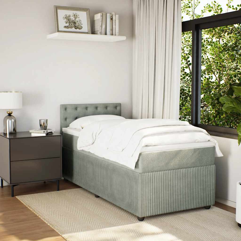 Boxspringbett Mit Matratze Samt Hellgrau