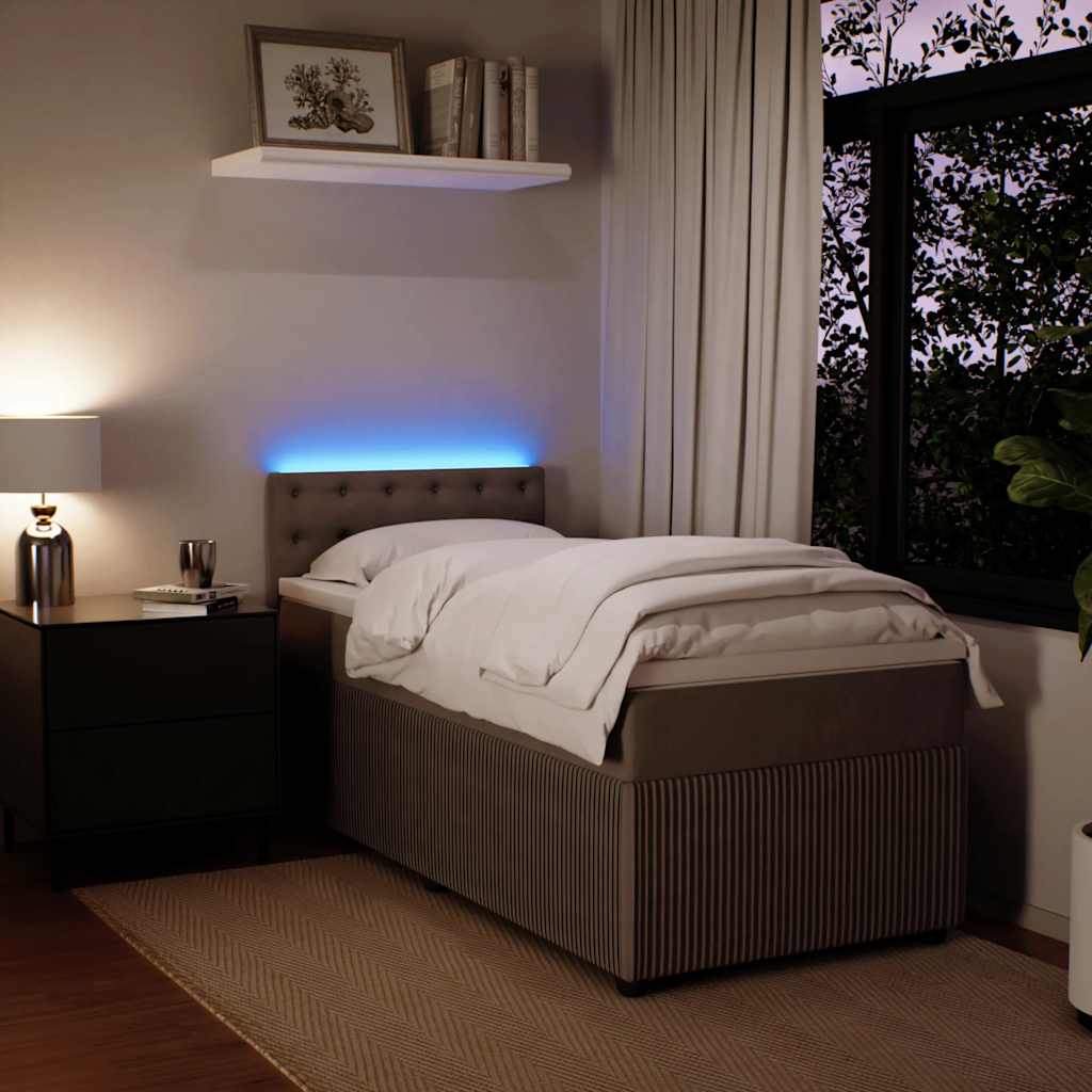 Boxspringbett Mit Matratze Samt Hellgrau