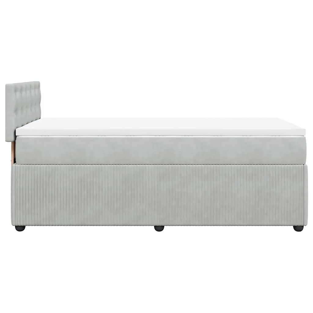 Boxspringbett Mit Matratze Samt Hellgrau