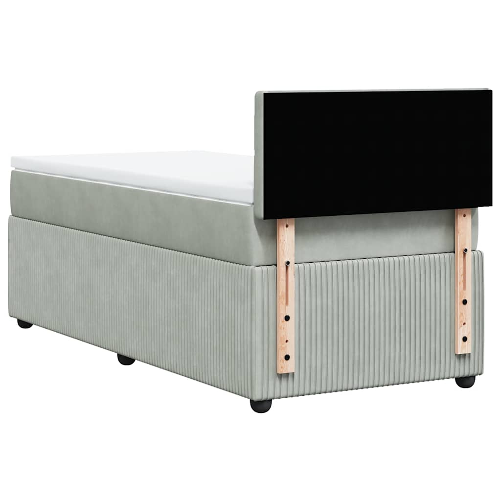 Boxspringbett Mit Matratze Samt Hellgrau