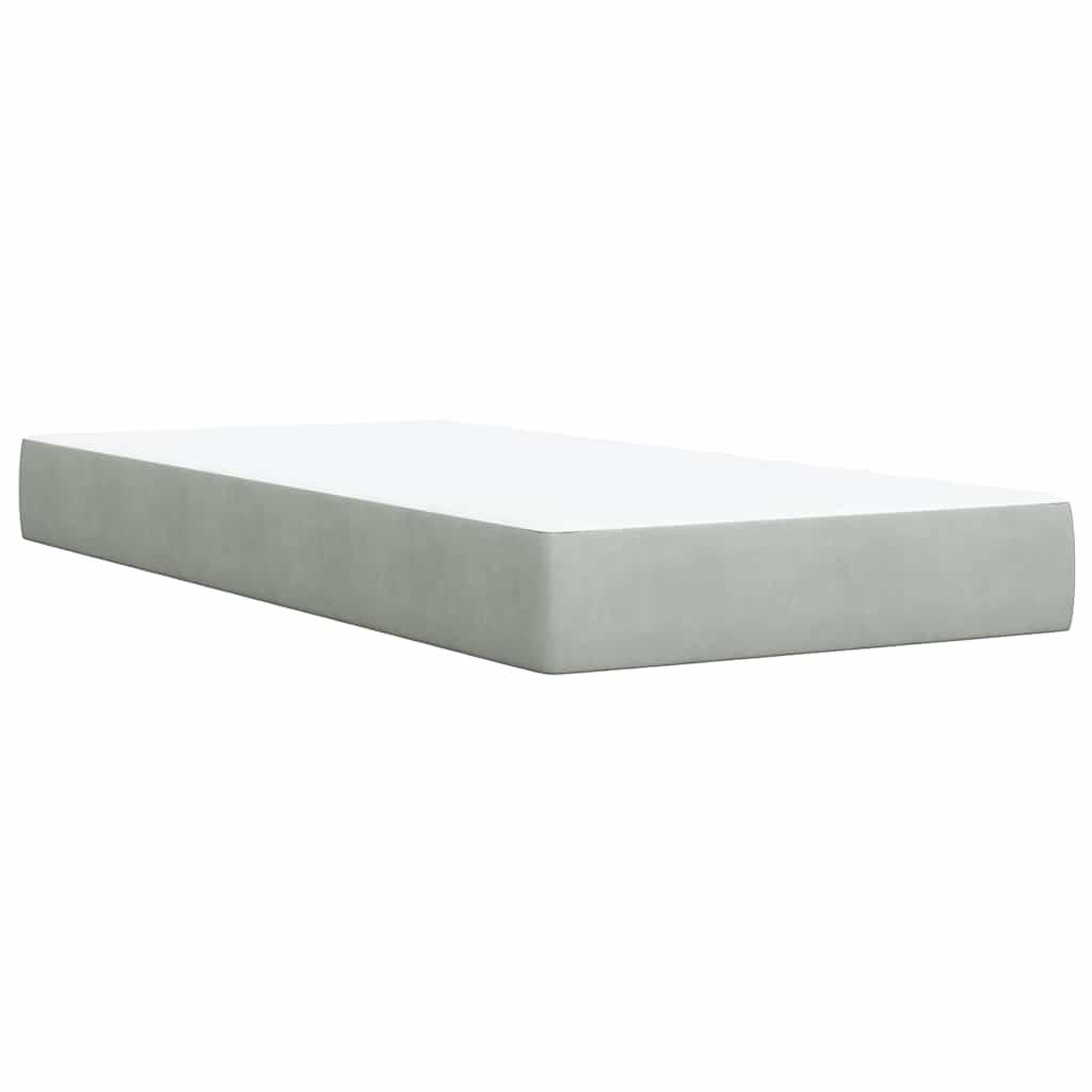 Boxspringbett Mit Matratze Samt Hellgrau