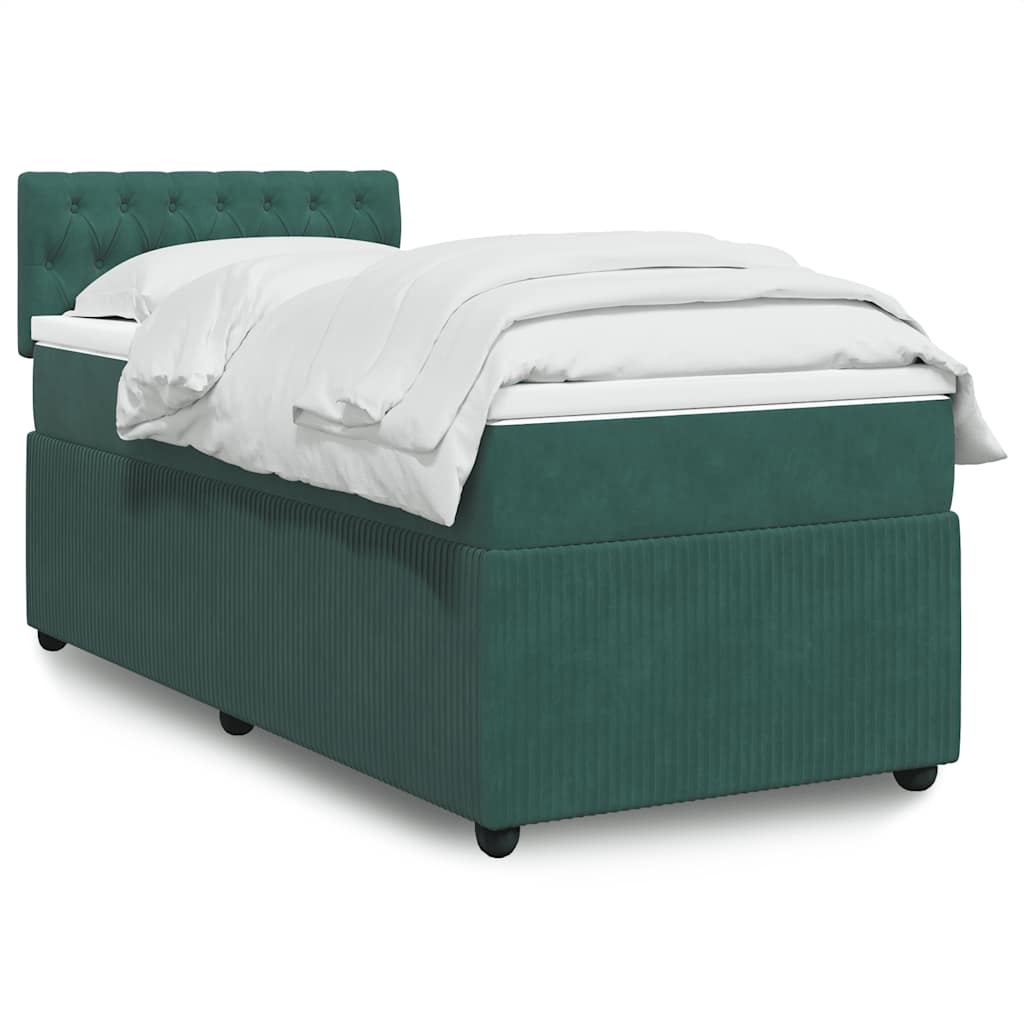 Boxspringbett Mit Matratze Samt Dunkelgrün