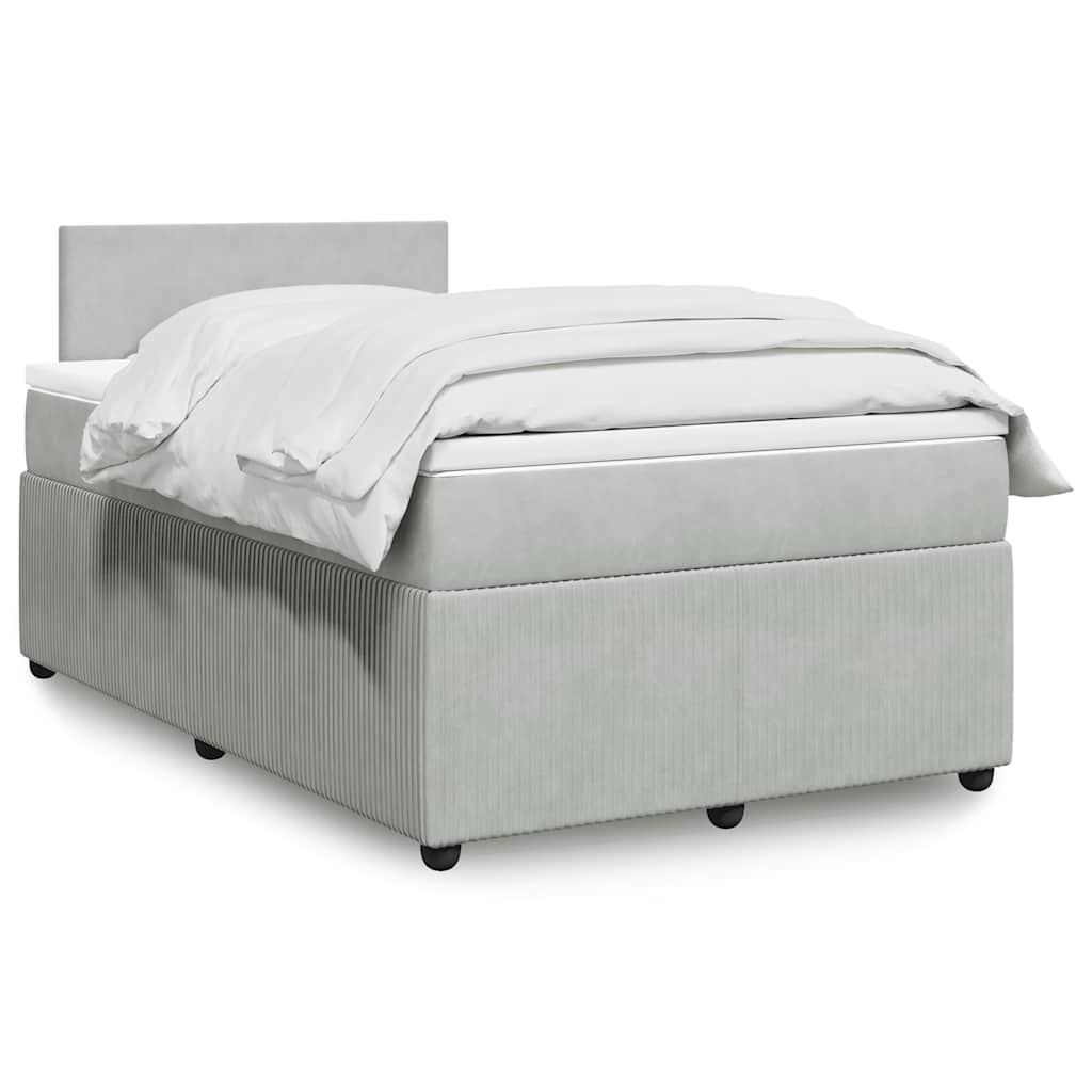 Boxspringbett Mit Matratze Samt Hellgrau