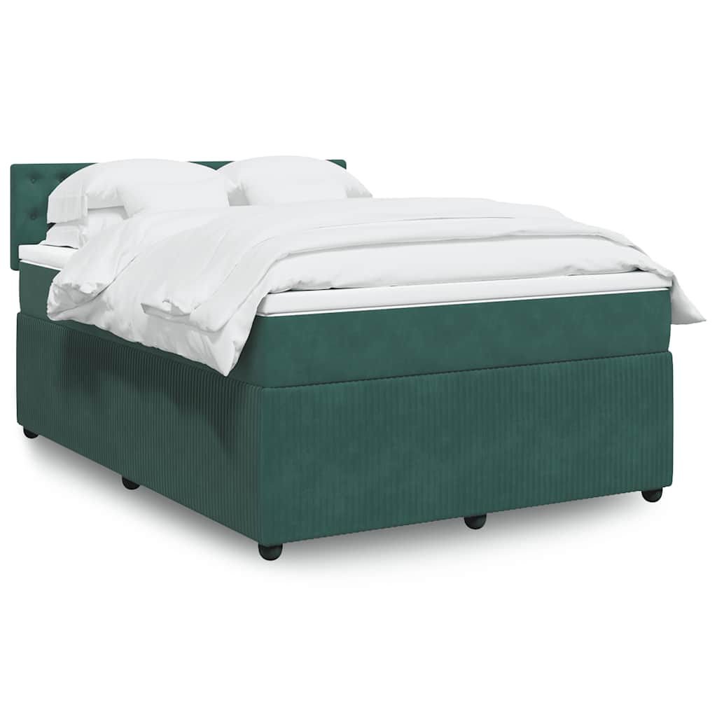 Boxspringbett Mit Matratze Samt Dunkelgrün
