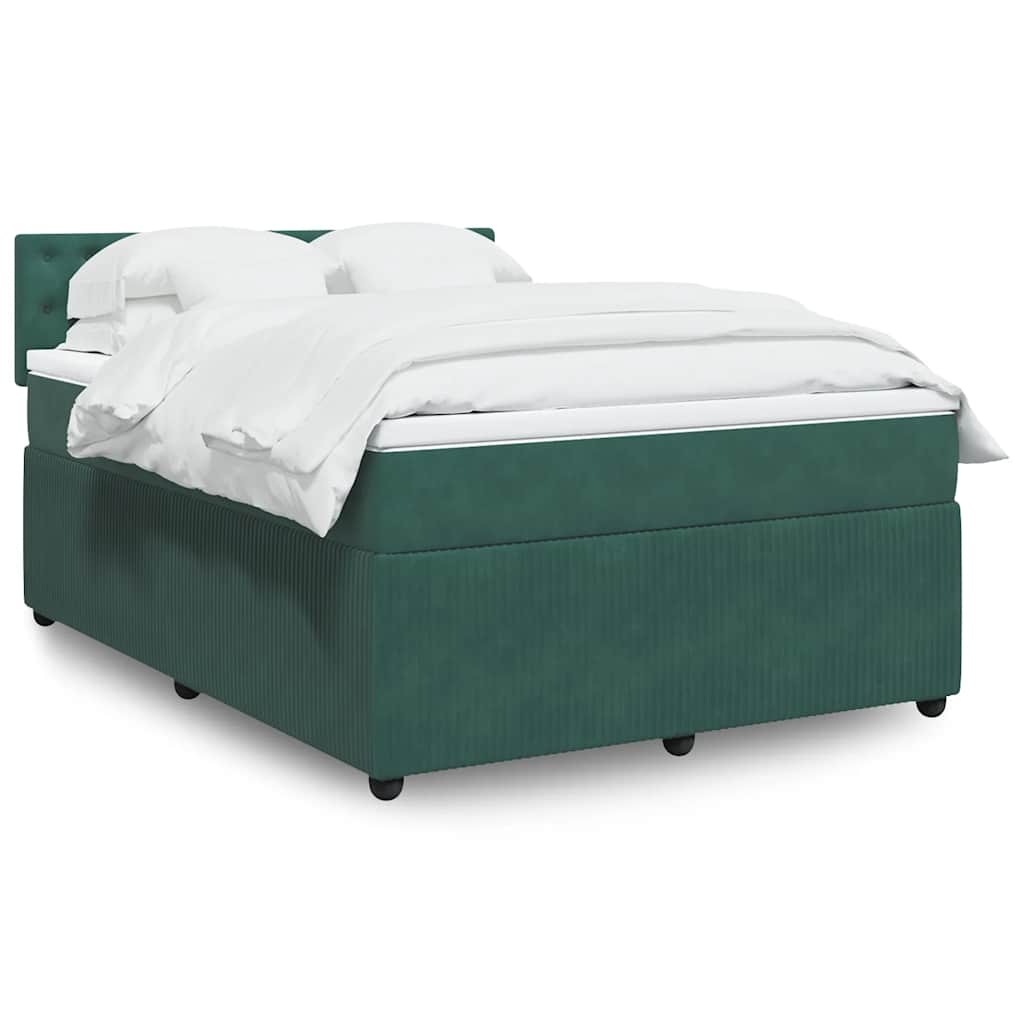 Boxspringbett Mit Matratze Samt Dunkelgrün