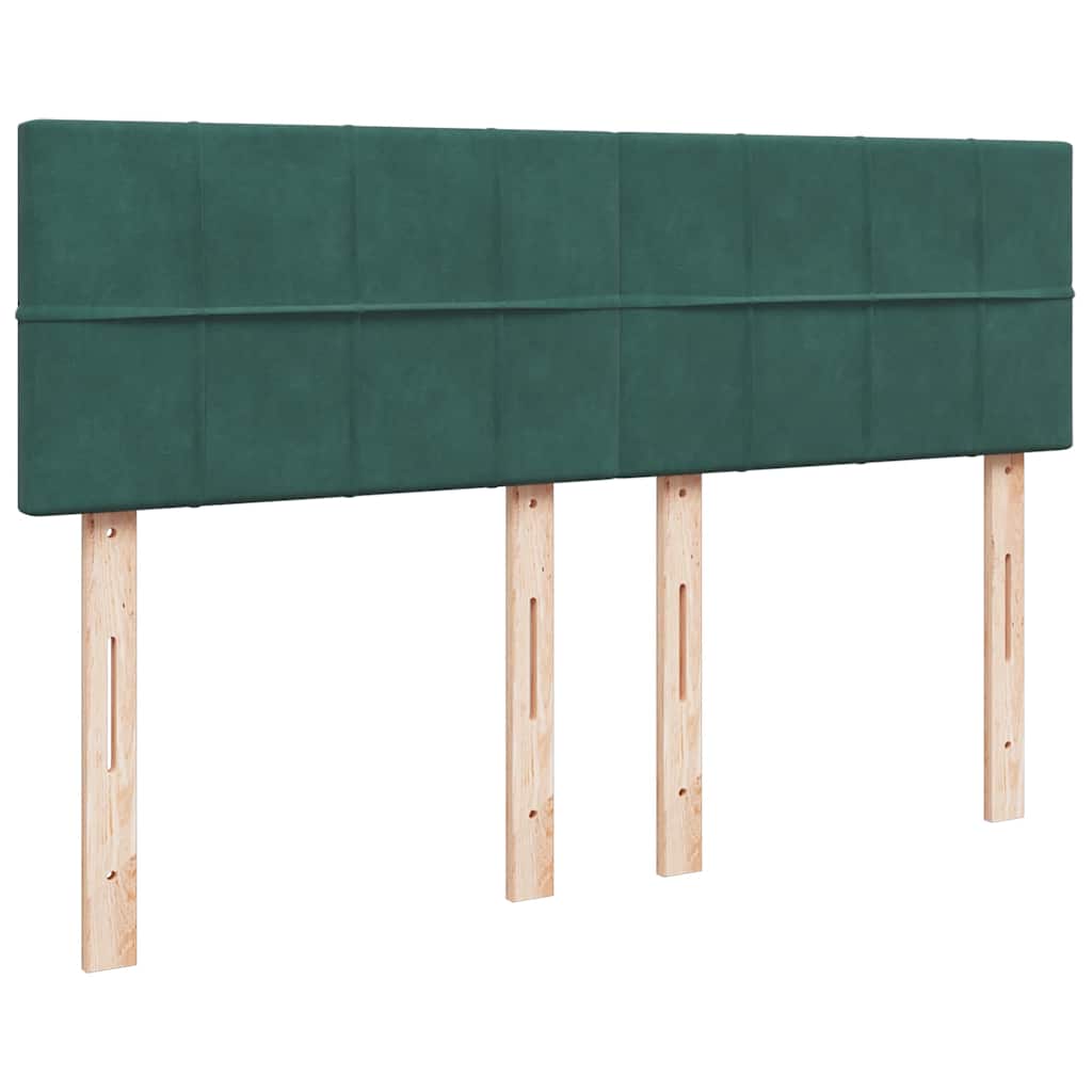 Boxspringbett Mit Matratze Dunkelgrün Samt Dunkelbraun