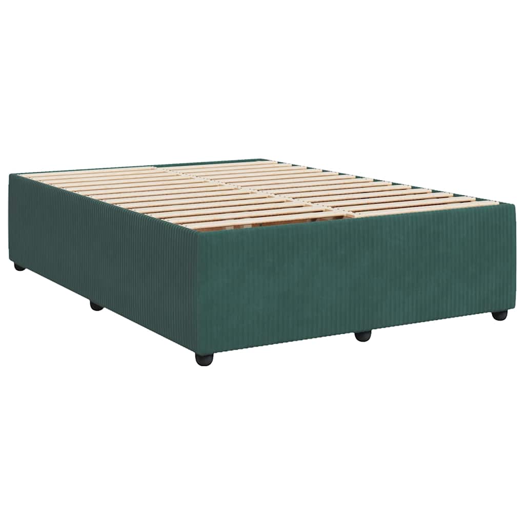 Boxspringbett Mit Matratze Dunkelgrün Samt Dunkelbraun