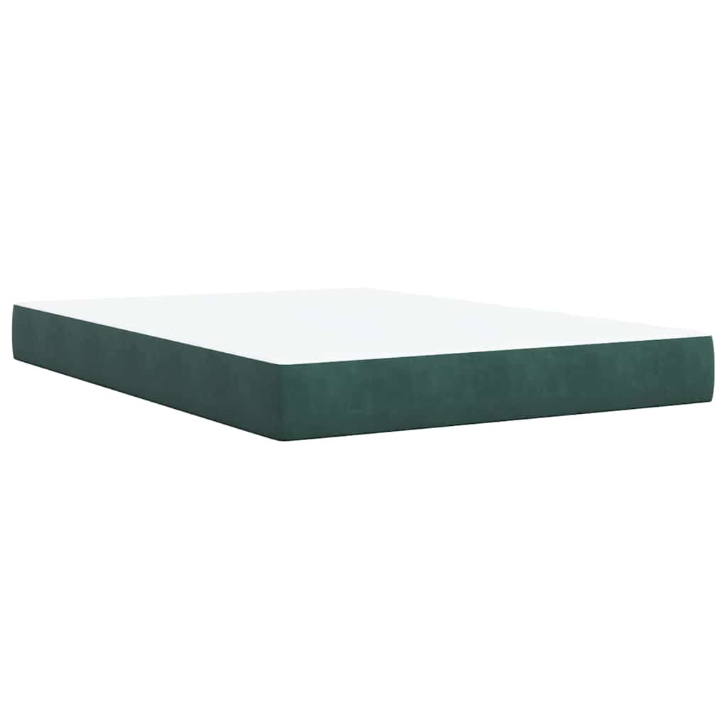 Boxspringbett Mit Matratze Dunkelgrün Samt Dunkelbraun