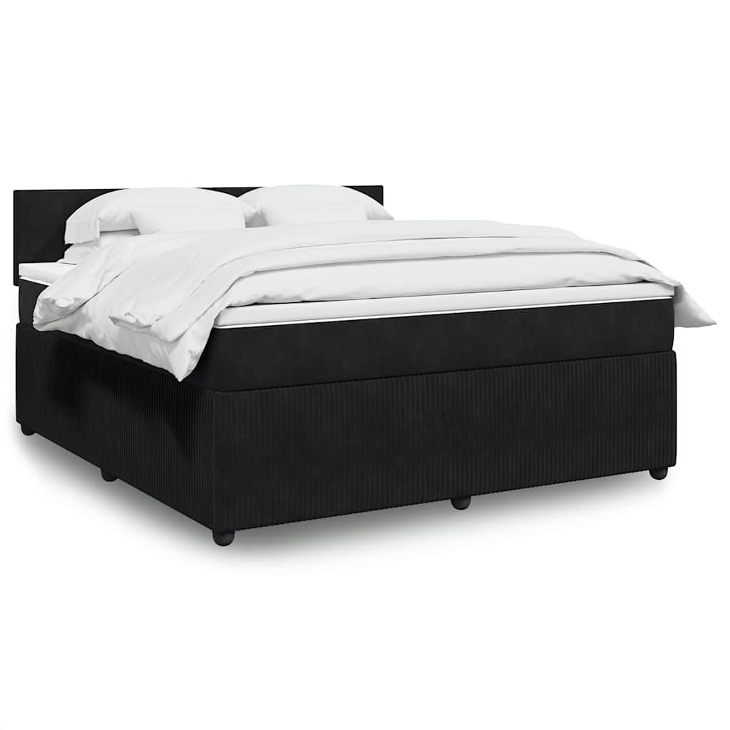 Boxspringbett Mit Matratze Samt Schwarz