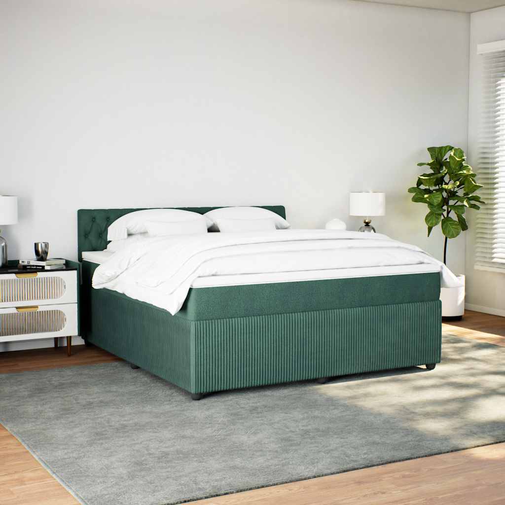 Boxspringbett Mit Matratze Samt Dunkelgrün