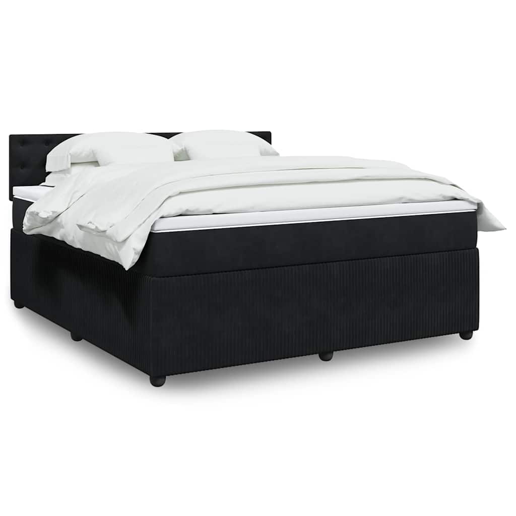 Boxspringbett Mit Matratze Samt Schwarz