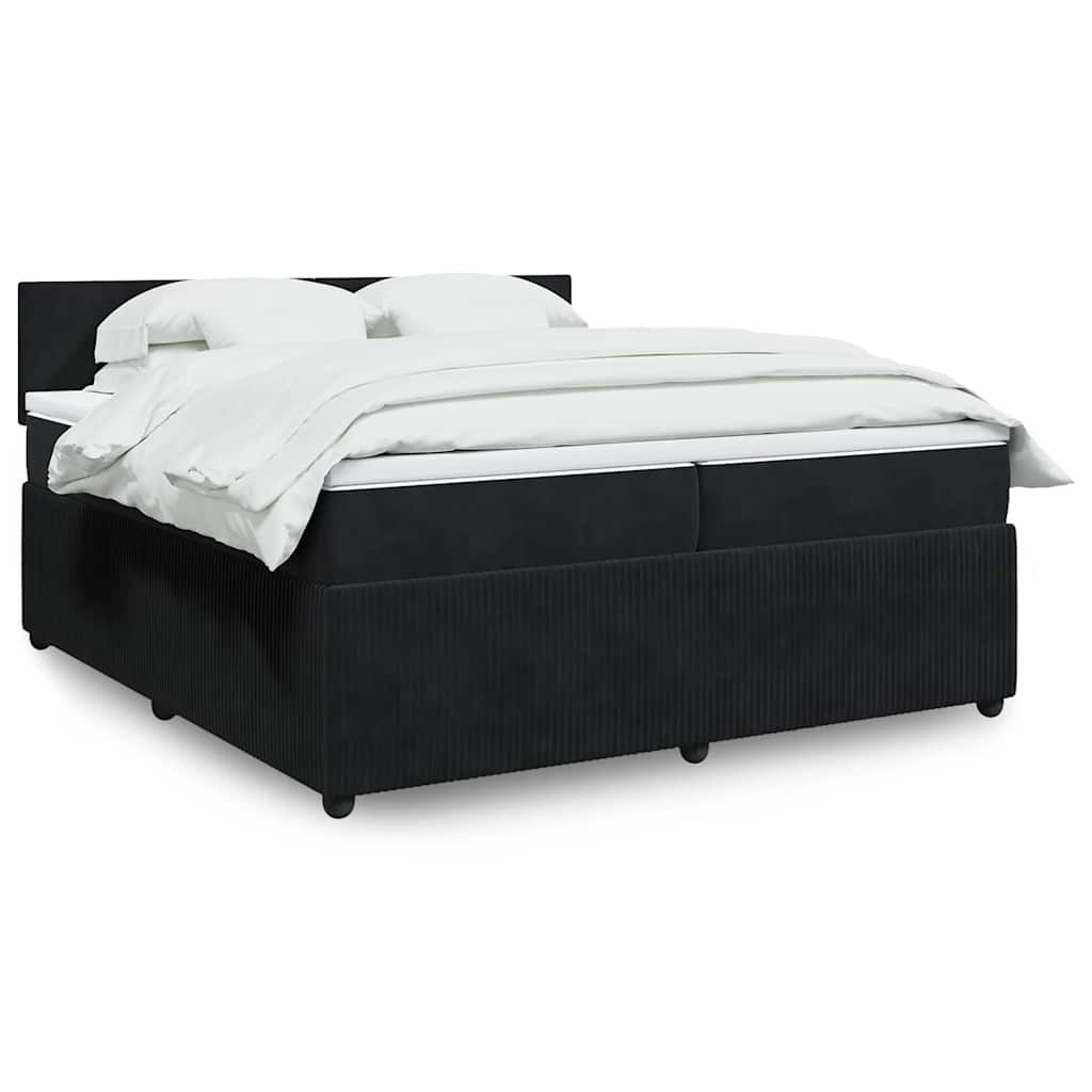 Boxspringbett Mit Matratze Samt Schwarz