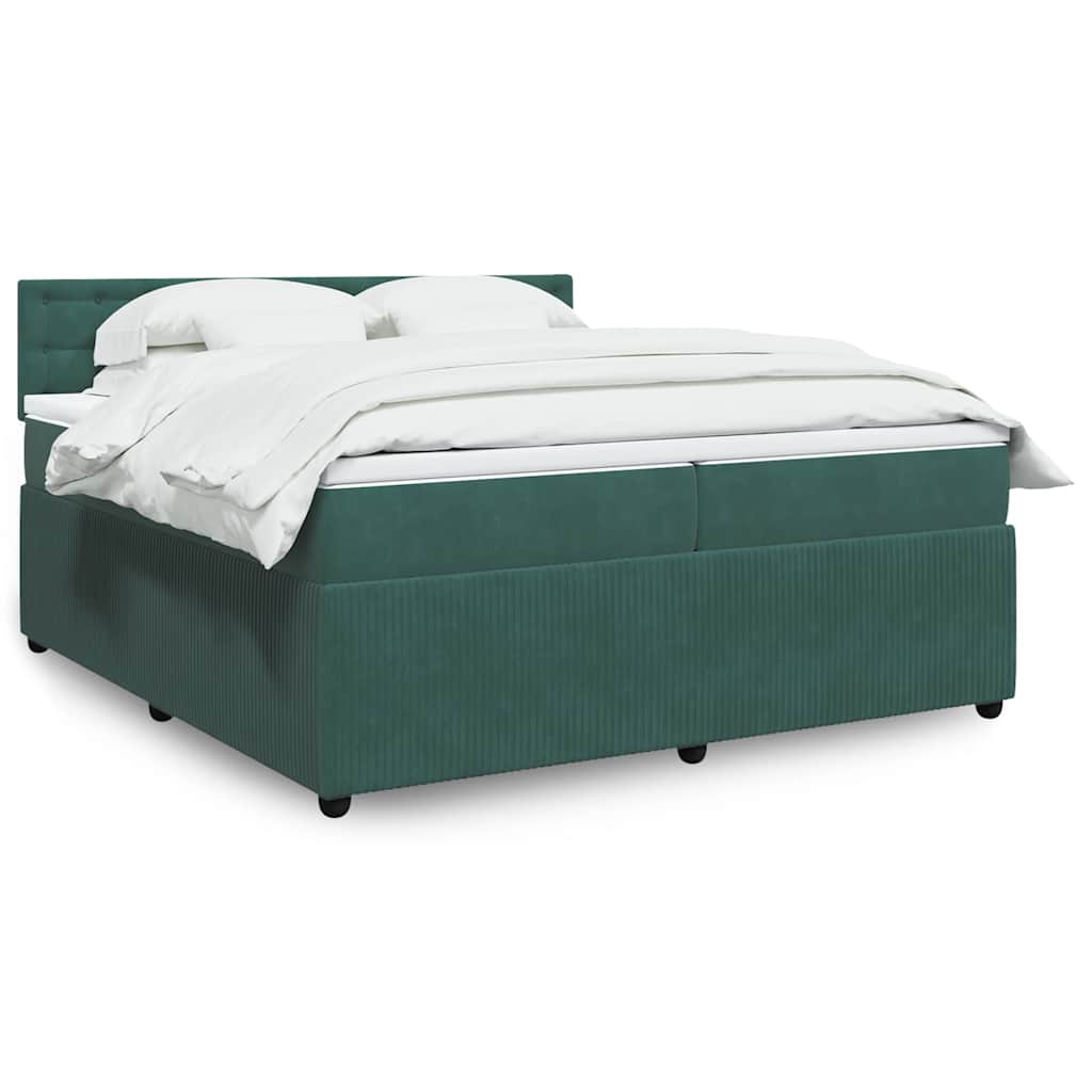 Boxspringbett Mit Matratze Samt Dunkelgrün