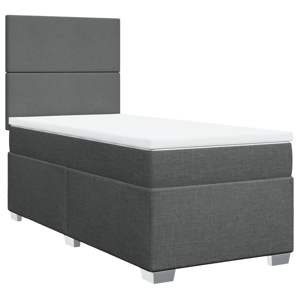 Boxspringbett Mit Matratze Stoff Dunkelgrau