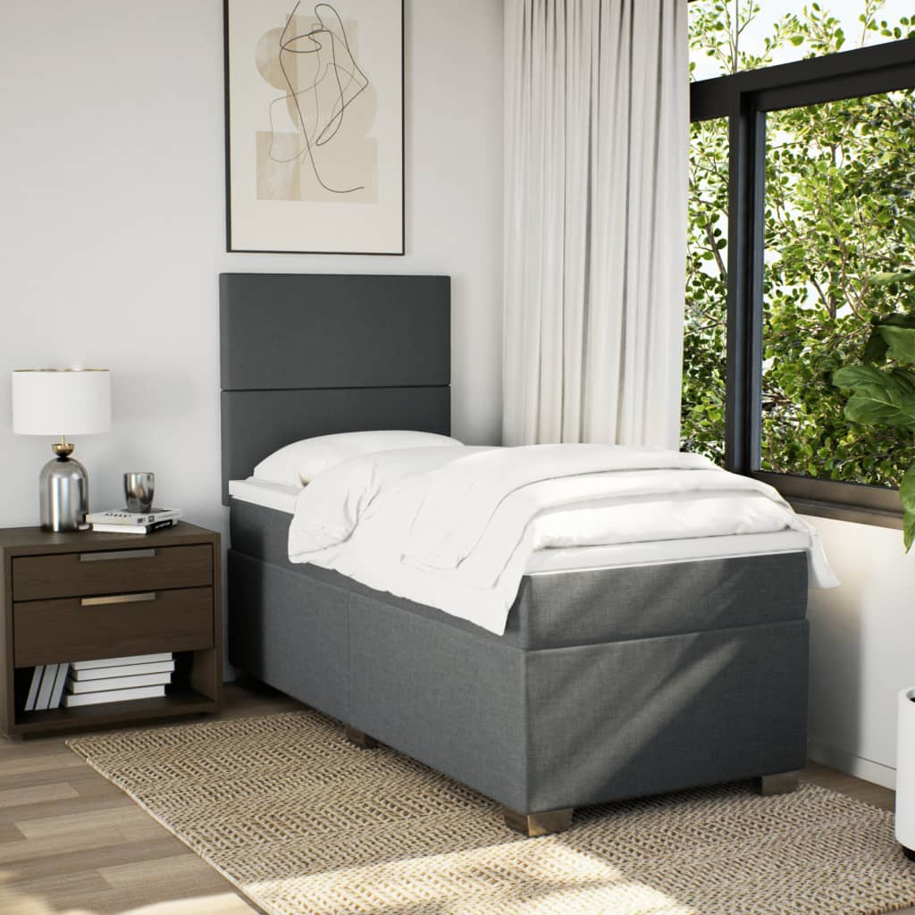 Boxspringbett Mit Matratze Stoff Dunkelgrau