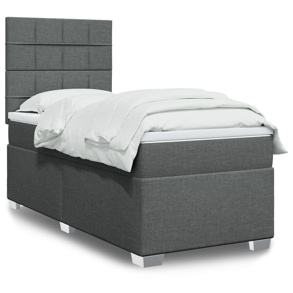 Boxspringbett Mit Matratze Stoff Dunkelgrau