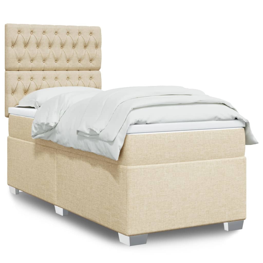 Boxspringbett Mit Matratze Stoff Creme