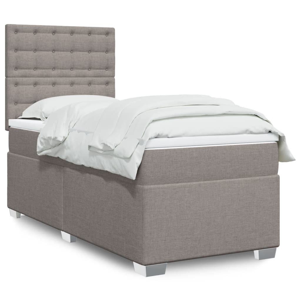 Boxspringbett Mit Matratze Stoff Taupe