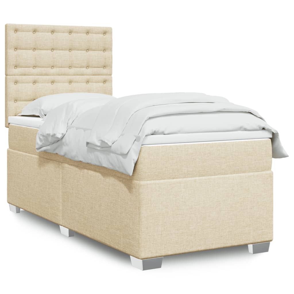 Boxspringbett Mit Matratze Stoff Creme