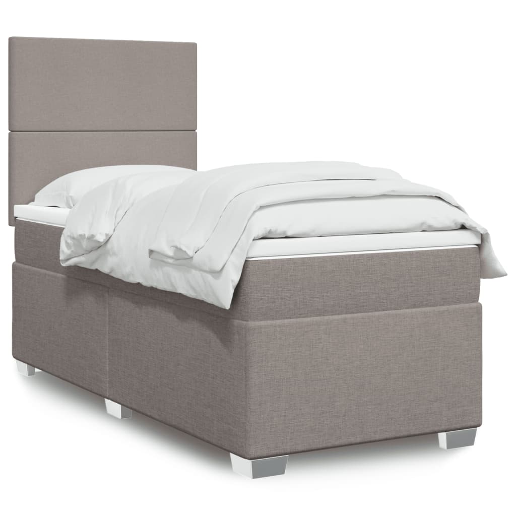 Boxspringbett Mit Matratze Stoff Taupe