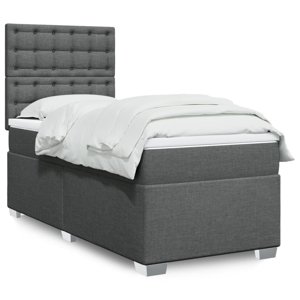 Boxspringbett Mit Matratze Stoff Dunkelgrau