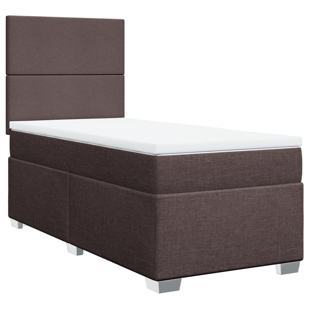 Boxspringbett Mit Matratze Stoff Dunkelbraun