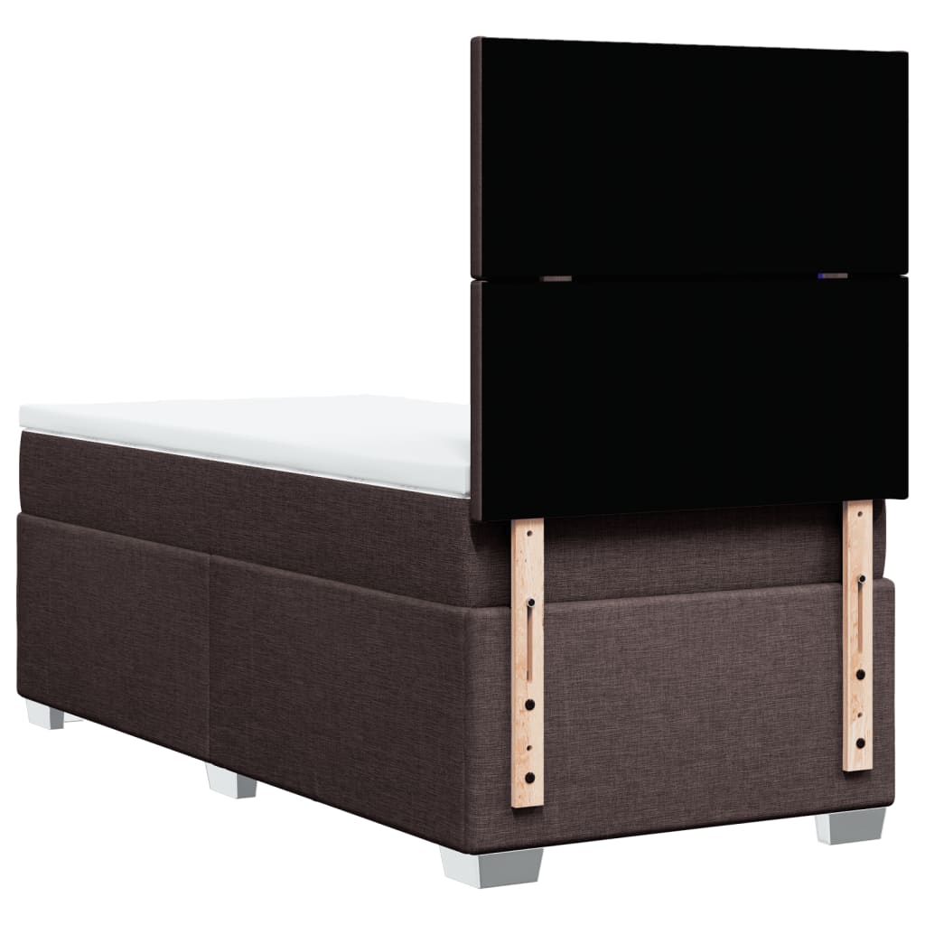 Boxspringbett Mit Matratze Stoff Dunkelbraun
