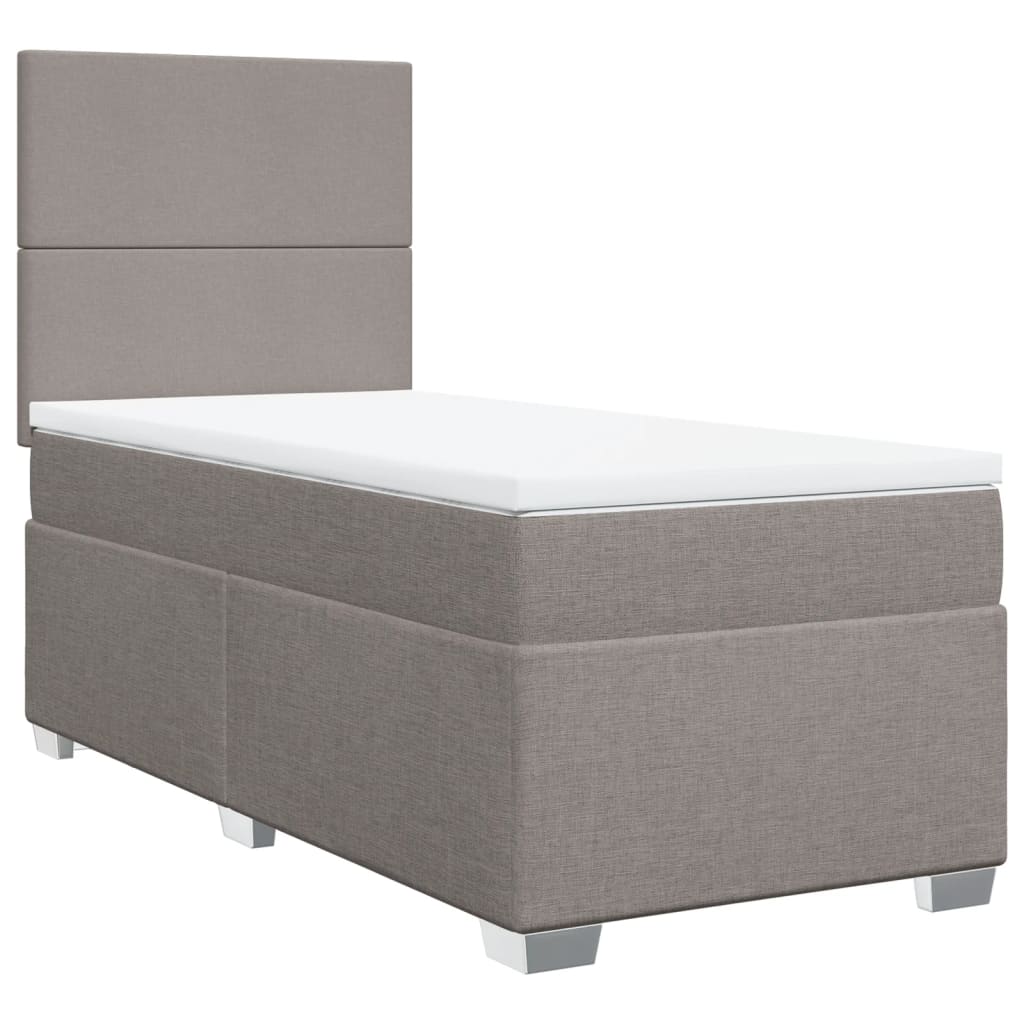 Boxspringbett Mit Matratze Stoff Taupe