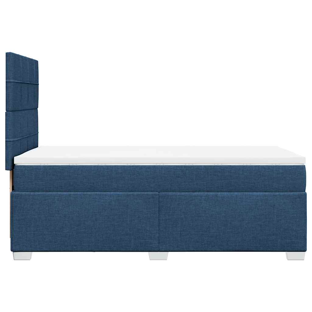 Boxspringbett Mit Matratze Stoff Blau