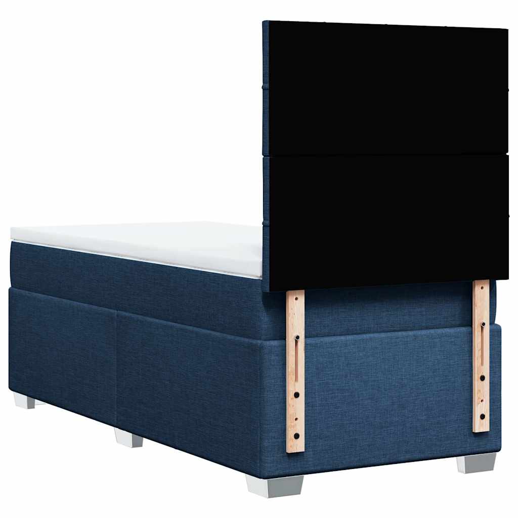 Boxspringbett Mit Matratze Stoff Blau