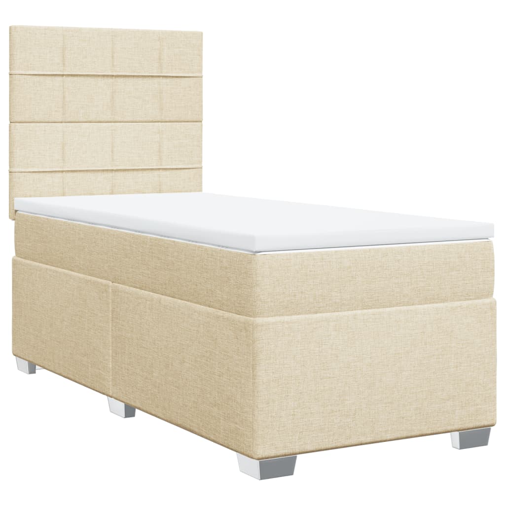 Boxspringbett Mit Matratze Stoff Creme