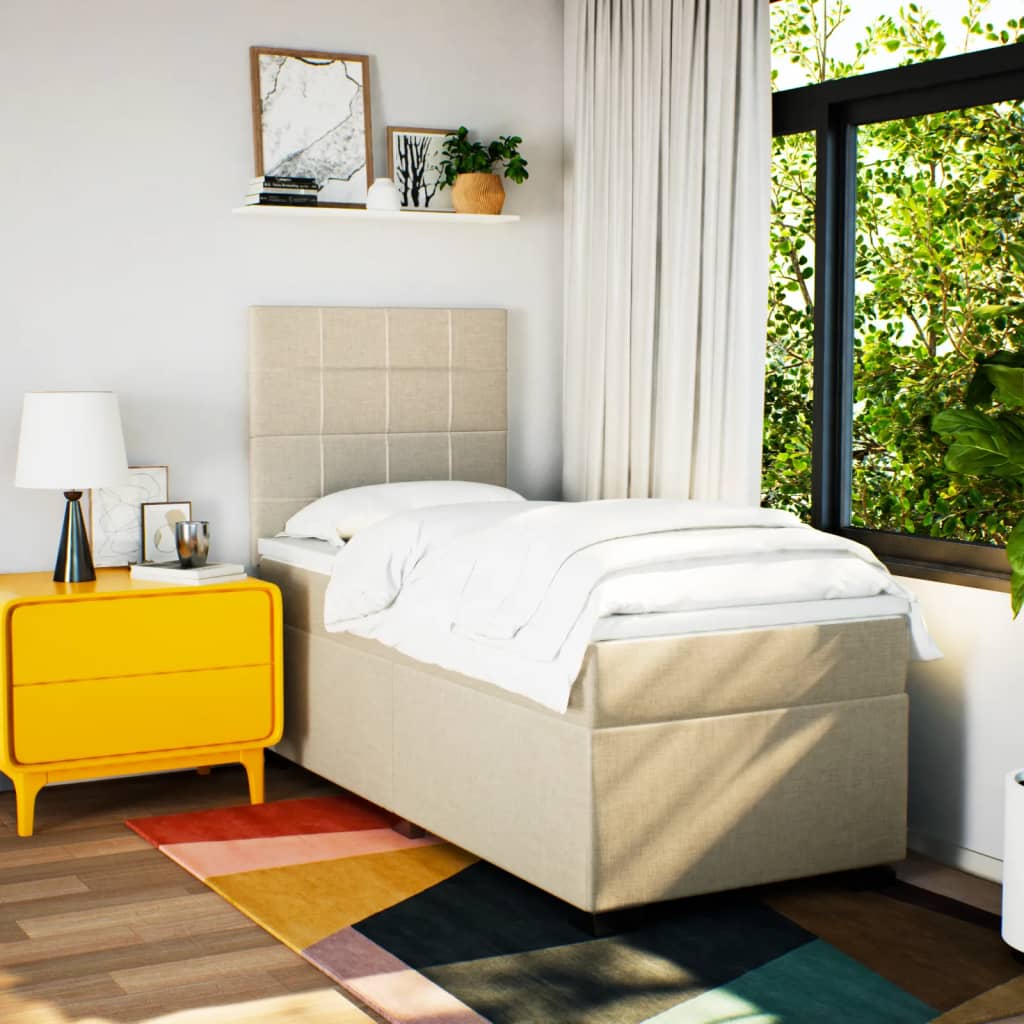 Boxspringbett Mit Matratze Stoff Creme