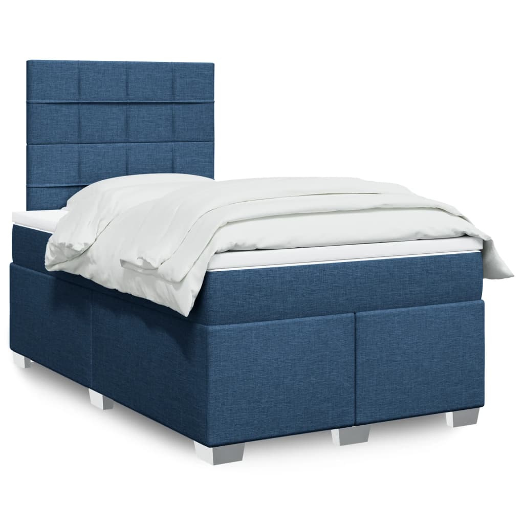 Boxspringbett Mit Matratze Stoff Blau