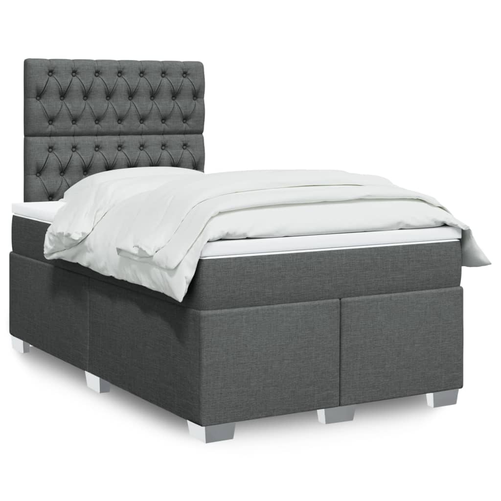 Boxspringbett Mit Matratze Stoff Dunkelgrau