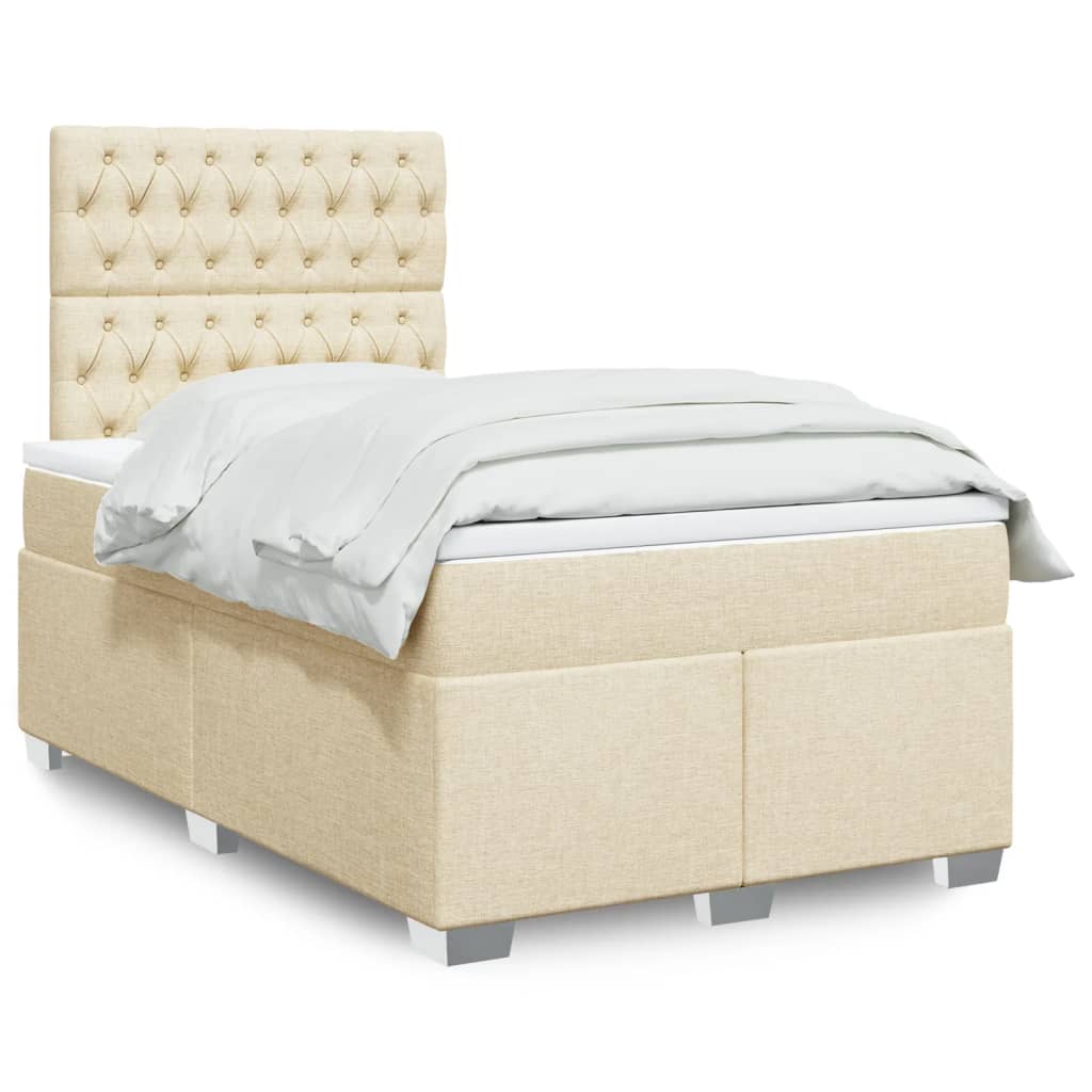 Boxspringbett Mit Matratze Stoff Creme